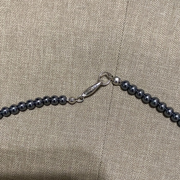 Vintage Hematite necklace with rose quartz - Picture 4 of 4